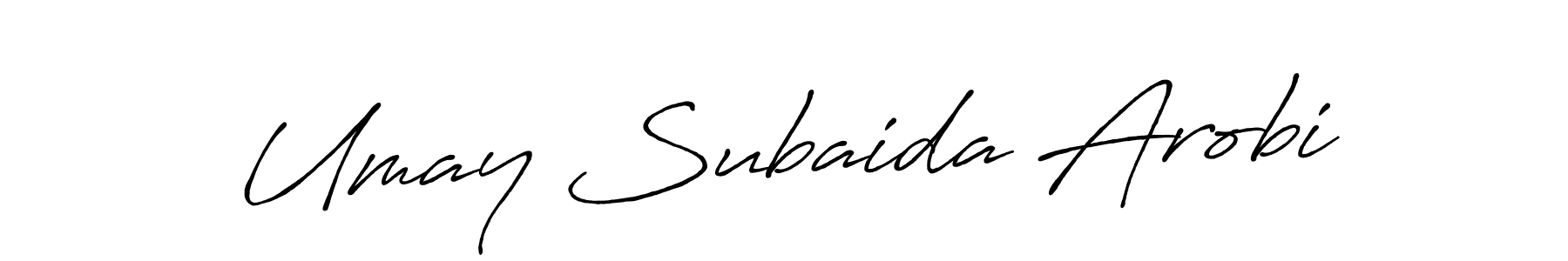 Create a beautiful signature design for name Umay Subaida Arobi. With this signature (Antro_Vectra_Bolder) fonts, you can make a handwritten signature for free. Umay Subaida Arobi signature style 7 images and pictures png