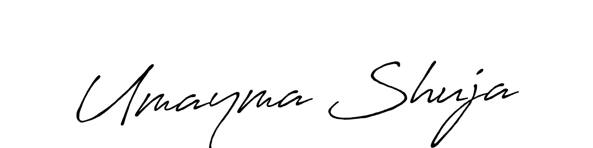 Use a signature maker to create a handwritten signature online. With this signature software, you can design (Antro_Vectra_Bolder) your own signature for name Umayma Shuja. Umayma Shuja signature style 7 images and pictures png