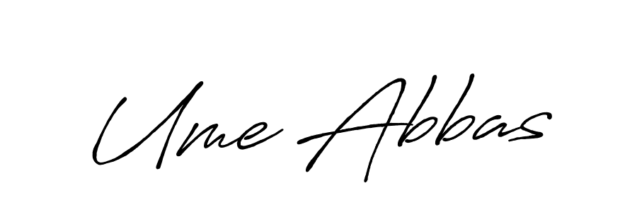 Also You can easily find your signature by using the search form. We will create Ume Abbas name handwritten signature images for you free of cost using Antro_Vectra_Bolder sign style. Ume Abbas signature style 7 images and pictures png