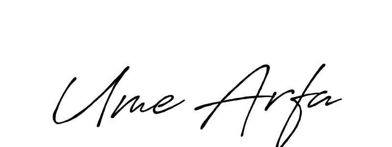 It looks lik you need a new signature style for name Ume Arfa. Design unique handwritten (Antro_Vectra_Bolder) signature with our free signature maker in just a few clicks. Ume Arfa signature style 7 images and pictures png