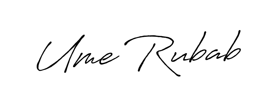 Ume Rubab stylish signature style. Best Handwritten Sign (Antro_Vectra_Bolder) for my name. Handwritten Signature Collection Ideas for my name Ume Rubab. Ume Rubab signature style 7 images and pictures png