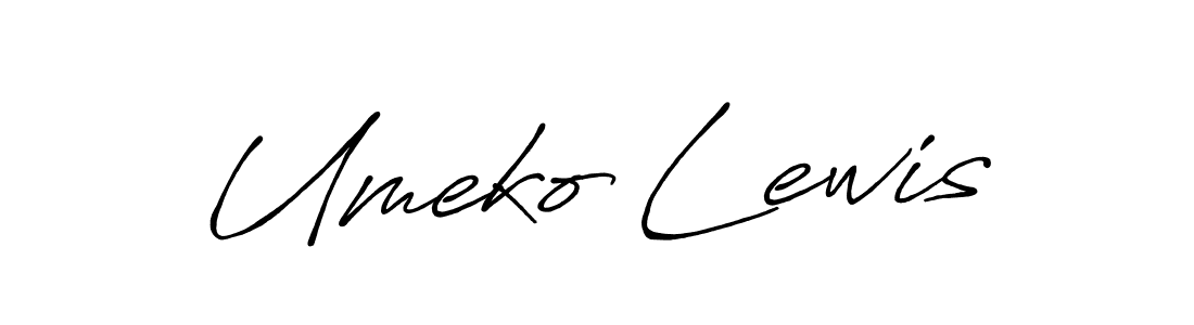 Create a beautiful signature design for name Umeko Lewis. With this signature (Antro_Vectra_Bolder) fonts, you can make a handwritten signature for free. Umeko Lewis signature style 7 images and pictures png