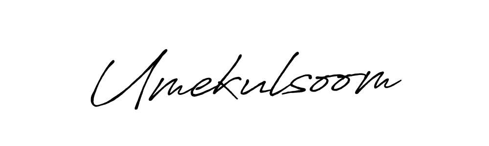Use a signature maker to create a handwritten signature online. With this signature software, you can design (Antro_Vectra_Bolder) your own signature for name Umekulsoom. Umekulsoom signature style 7 images and pictures png