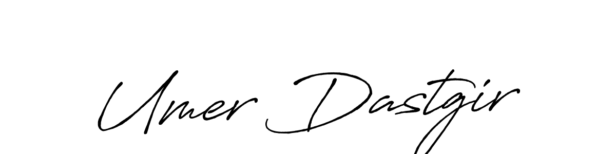 How to make Umer Dastgir name signature. Use Antro_Vectra_Bolder style for creating short signs online. This is the latest handwritten sign. Umer Dastgir signature style 7 images and pictures png