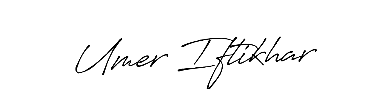 Make a beautiful signature design for name Umer Iftikhar. With this signature (Antro_Vectra_Bolder) style, you can create a handwritten signature for free. Umer Iftikhar signature style 7 images and pictures png