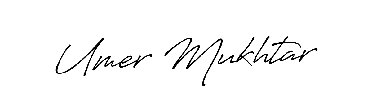 Create a beautiful signature design for name Umer Mukhtar. With this signature (Antro_Vectra_Bolder) fonts, you can make a handwritten signature for free. Umer Mukhtar signature style 7 images and pictures png