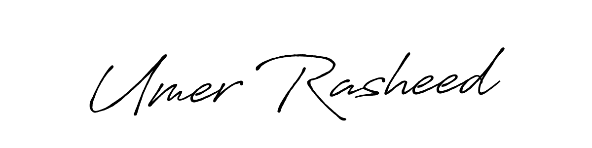 Create a beautiful signature design for name Umer Rasheed. With this signature (Antro_Vectra_Bolder) fonts, you can make a handwritten signature for free. Umer Rasheed signature style 7 images and pictures png