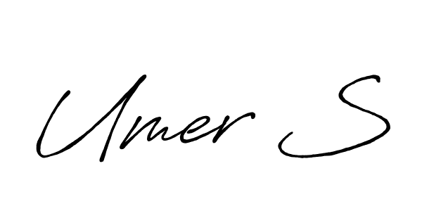 Also we have Umer S name is the best signature style. Create professional handwritten signature collection using Antro_Vectra_Bolder autograph style. Umer S signature style 7 images and pictures png