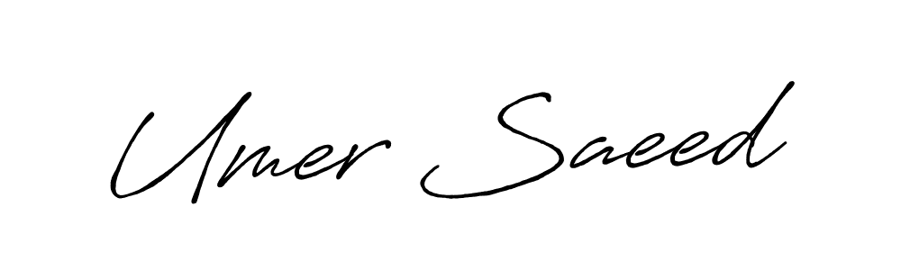 Use a signature maker to create a handwritten signature online. With this signature software, you can design (Antro_Vectra_Bolder) your own signature for name Umer Saeed. Umer Saeed signature style 7 images and pictures png