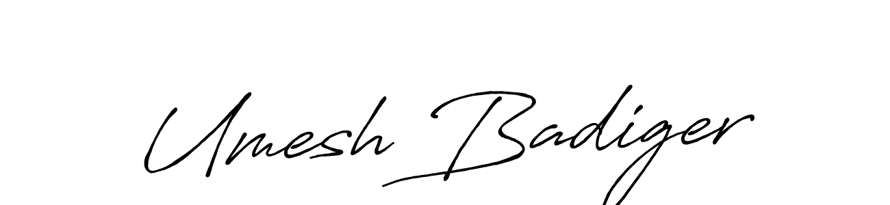 Make a beautiful signature design for name Umesh Badiger. With this signature (Antro_Vectra_Bolder) style, you can create a handwritten signature for free. Umesh Badiger signature style 7 images and pictures png