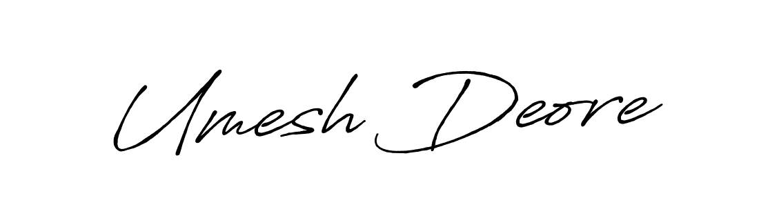 How to make Umesh Deore name signature. Use Antro_Vectra_Bolder style for creating short signs online. This is the latest handwritten sign. Umesh Deore signature style 7 images and pictures png