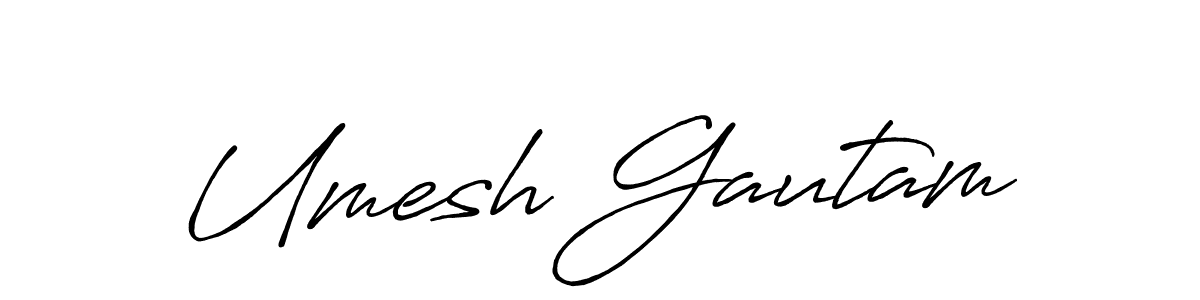 How to make Umesh Gautam name signature. Use Antro_Vectra_Bolder style for creating short signs online. This is the latest handwritten sign. Umesh Gautam signature style 7 images and pictures png