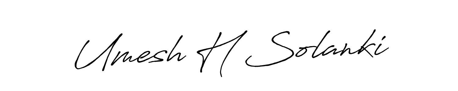 The best way (Antro_Vectra_Bolder) to make a short signature is to pick only two or three words in your name. The name Umesh H Solanki include a total of six letters. For converting this name. Umesh H Solanki signature style 7 images and pictures png