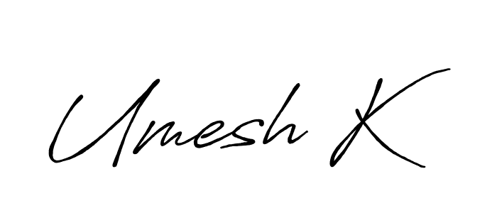 Also You can easily find your signature by using the search form. We will create Umesh K name handwritten signature images for you free of cost using Antro_Vectra_Bolder sign style. Umesh K signature style 7 images and pictures png