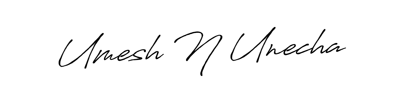 You should practise on your own different ways (Antro_Vectra_Bolder) to write your name (Umesh N Unecha) in signature. don't let someone else do it for you. Umesh N Unecha signature style 7 images and pictures png