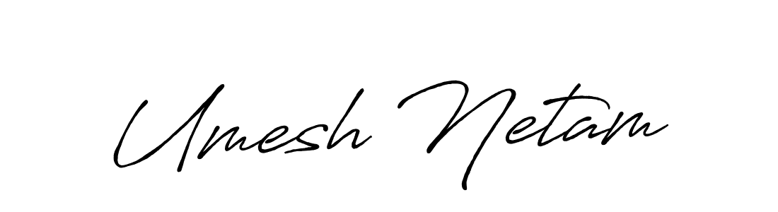 Umesh Netam stylish signature style. Best Handwritten Sign (Antro_Vectra_Bolder) for my name. Handwritten Signature Collection Ideas for my name Umesh Netam. Umesh Netam signature style 7 images and pictures png