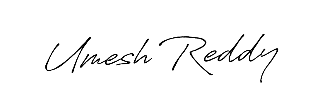 How to make Umesh Reddy name signature. Use Antro_Vectra_Bolder style for creating short signs online. This is the latest handwritten sign. Umesh Reddy signature style 7 images and pictures png
