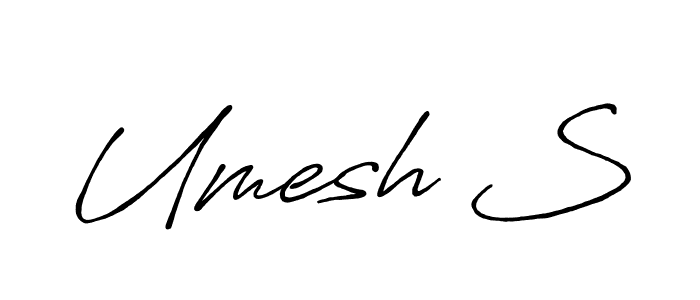 Create a beautiful signature design for name Umesh S. With this signature (Antro_Vectra_Bolder) fonts, you can make a handwritten signature for free. Umesh S signature style 7 images and pictures png