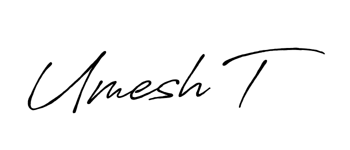 Also You can easily find your signature by using the search form. We will create Umesh T name handwritten signature images for you free of cost using Antro_Vectra_Bolder sign style. Umesh T signature style 7 images and pictures png