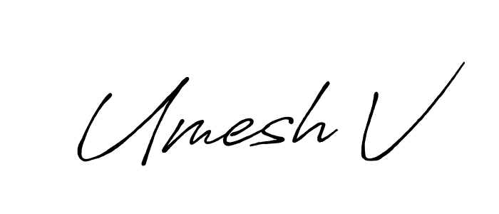 Similarly Antro_Vectra_Bolder is the best handwritten signature design. Signature creator online .You can use it as an online autograph creator for name Umesh V. Umesh V signature style 7 images and pictures png