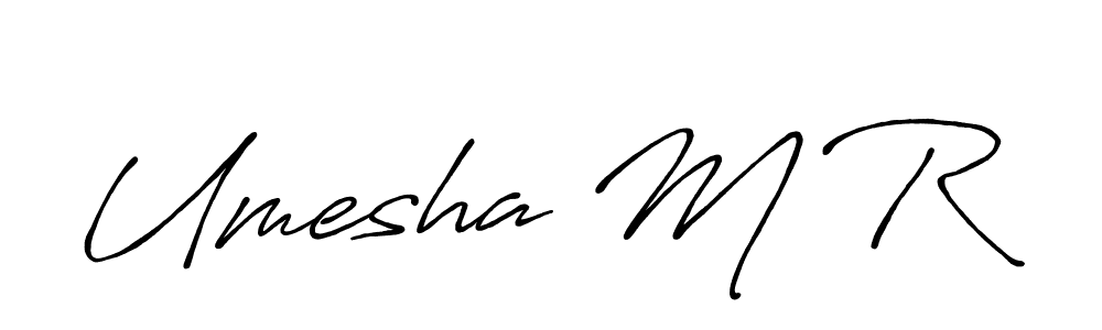 It looks lik you need a new signature style for name Umesha M R. Design unique handwritten (Antro_Vectra_Bolder) signature with our free signature maker in just a few clicks. Umesha M R signature style 7 images and pictures png