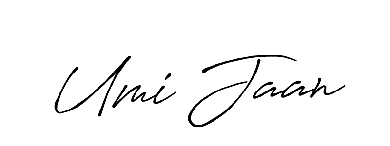 Similarly Antro_Vectra_Bolder is the best handwritten signature design. Signature creator online .You can use it as an online autograph creator for name Umi Jaan. Umi Jaan signature style 7 images and pictures png