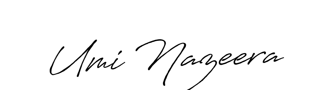The best way (Antro_Vectra_Bolder) to make a short signature is to pick only two or three words in your name. The name Umi Nazeera include a total of six letters. For converting this name. Umi Nazeera signature style 7 images and pictures png