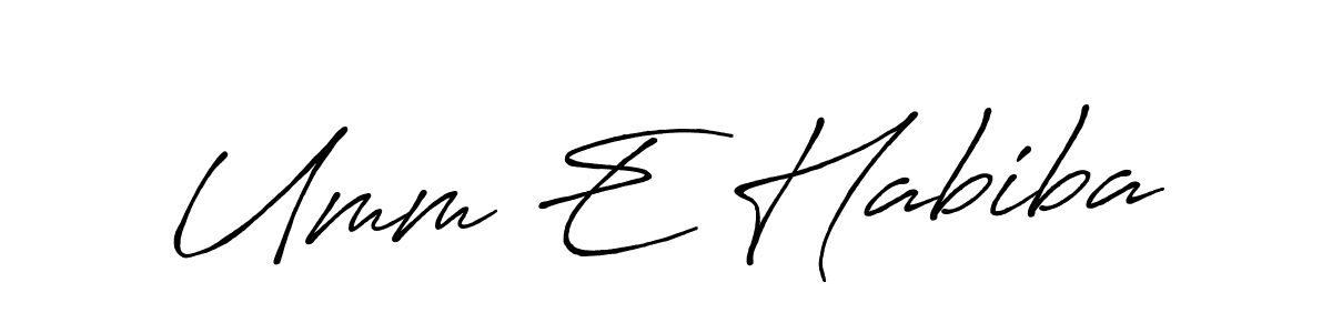 The best way (Antro_Vectra_Bolder) to make a short signature is to pick only two or three words in your name. The name Umm E Habiba include a total of six letters. For converting this name. Umm E Habiba signature style 7 images and pictures png