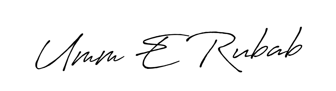 Use a signature maker to create a handwritten signature online. With this signature software, you can design (Antro_Vectra_Bolder) your own signature for name Umm E Rubab. Umm E Rubab signature style 7 images and pictures png