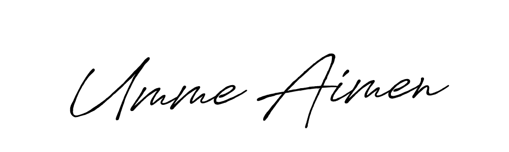 How to make Umme Aimen name signature. Use Antro_Vectra_Bolder style for creating short signs online. This is the latest handwritten sign. Umme Aimen signature style 7 images and pictures png