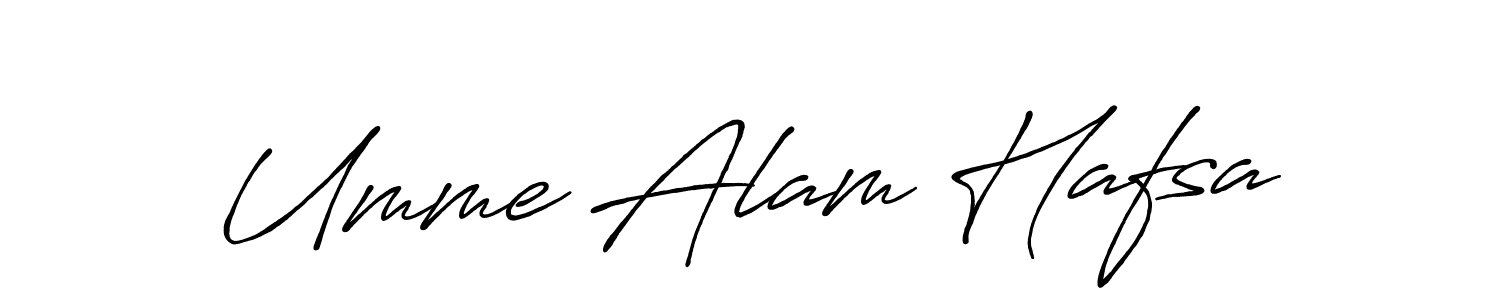 Make a beautiful signature design for name Umme Alam Hafsa. With this signature (Antro_Vectra_Bolder) style, you can create a handwritten signature for free. Umme Alam Hafsa signature style 7 images and pictures png