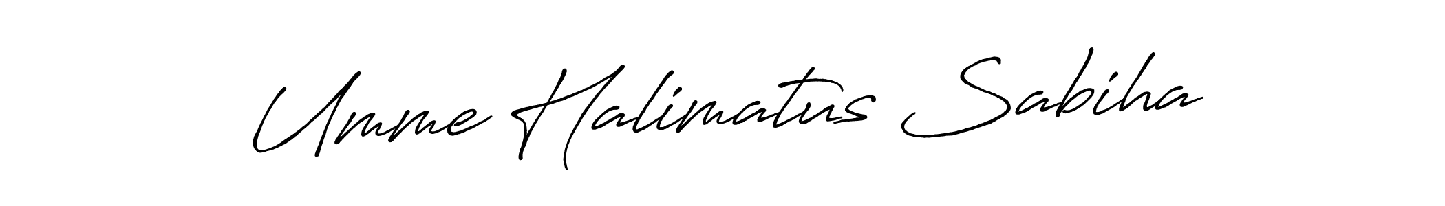 Make a short Umme Halimatus Sabiha signature style. Manage your documents anywhere anytime using Antro_Vectra_Bolder. Create and add eSignatures, submit forms, share and send files easily. Umme Halimatus Sabiha signature style 7 images and pictures png