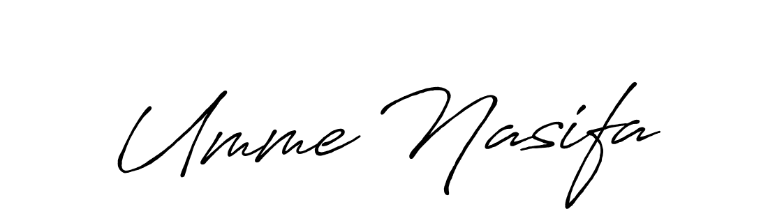 Create a beautiful signature design for name Umme Nasifa. With this signature (Antro_Vectra_Bolder) fonts, you can make a handwritten signature for free. Umme Nasifa signature style 7 images and pictures png
