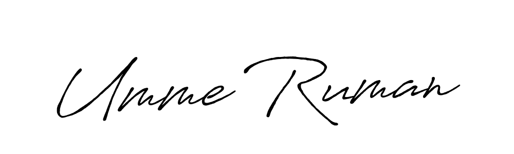 Also we have Umme Ruman name is the best signature style. Create professional handwritten signature collection using Antro_Vectra_Bolder autograph style. Umme Ruman signature style 7 images and pictures png