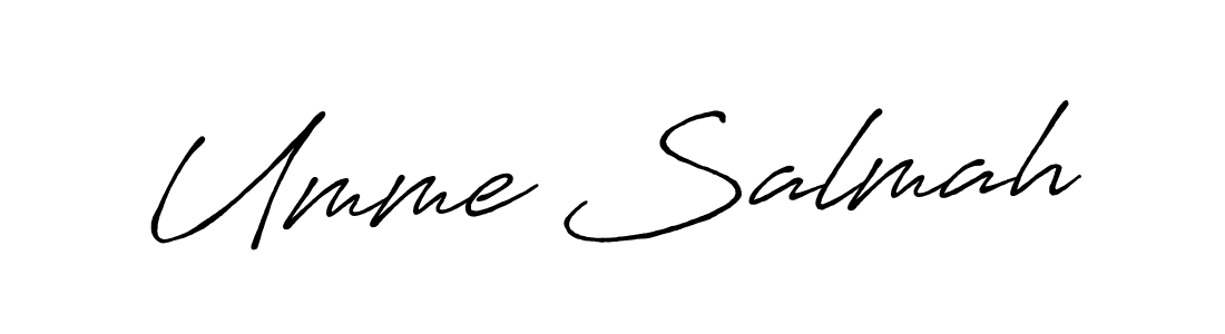 Use a signature maker to create a handwritten signature online. With this signature software, you can design (Antro_Vectra_Bolder) your own signature for name Umme Salmah. Umme Salmah signature style 7 images and pictures png