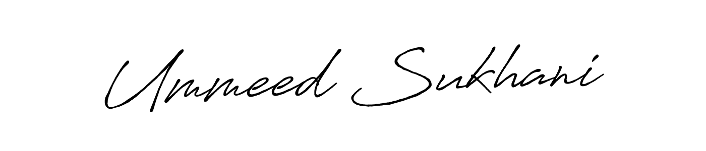 How to make Ummeed Sukhani name signature. Use Antro_Vectra_Bolder style for creating short signs online. This is the latest handwritten sign. Ummeed Sukhani signature style 7 images and pictures png