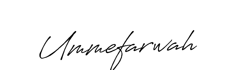 Also we have Ummefarwah name is the best signature style. Create professional handwritten signature collection using Antro_Vectra_Bolder autograph style. Ummefarwah signature style 7 images and pictures png