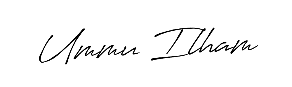 Also we have Ummu Ilham name is the best signature style. Create professional handwritten signature collection using Antro_Vectra_Bolder autograph style. Ummu Ilham signature style 7 images and pictures png