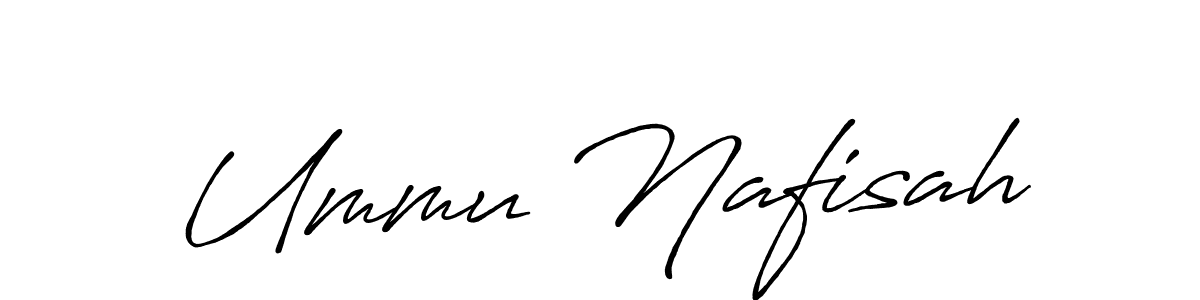 How to make Ummu Nafisah name signature. Use Antro_Vectra_Bolder style for creating short signs online. This is the latest handwritten sign. Ummu Nafisah signature style 7 images and pictures png