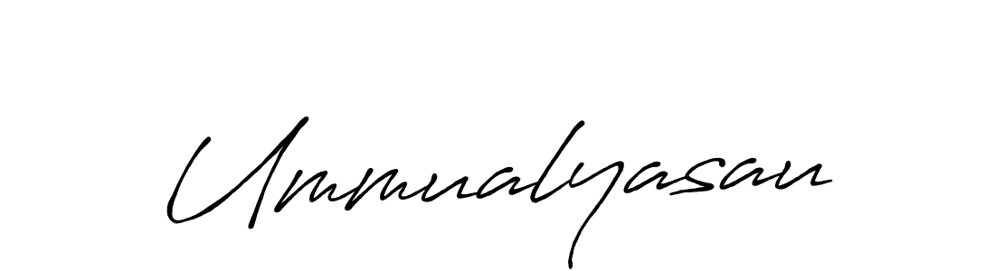 Make a beautiful signature design for name Ummualyasau. With this signature (Antro_Vectra_Bolder) style, you can create a handwritten signature for free. Ummualyasau signature style 7 images and pictures png