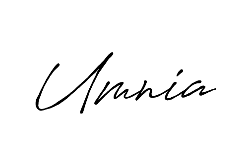 Create a beautiful signature design for name Umnia. With this signature (Antro_Vectra_Bolder) fonts, you can make a handwritten signature for free. Umnia signature style 7 images and pictures png