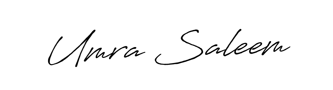 Create a beautiful signature design for name Umra Saleem. With this signature (Antro_Vectra_Bolder) fonts, you can make a handwritten signature for free. Umra Saleem signature style 7 images and pictures png