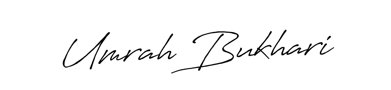 Design your own signature with our free online signature maker. With this signature software, you can create a handwritten (Antro_Vectra_Bolder) signature for name Umrah Bukhari. Umrah Bukhari signature style 7 images and pictures png