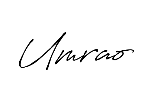 How to make Umrao name signature. Use Antro_Vectra_Bolder style for creating short signs online. This is the latest handwritten sign. Umrao signature style 7 images and pictures png