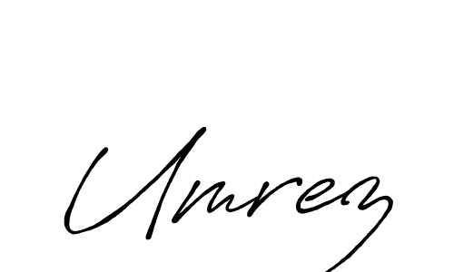 Umrez stylish signature style. Best Handwritten Sign (Antro_Vectra_Bolder) for my name. Handwritten Signature Collection Ideas for my name Umrez. Umrez signature style 7 images and pictures png