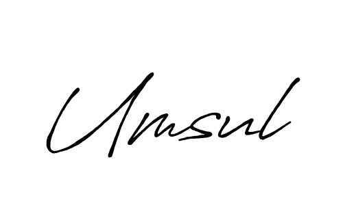 Also we have Umsul name is the best signature style. Create professional handwritten signature collection using Antro_Vectra_Bolder autograph style. Umsul signature style 7 images and pictures png