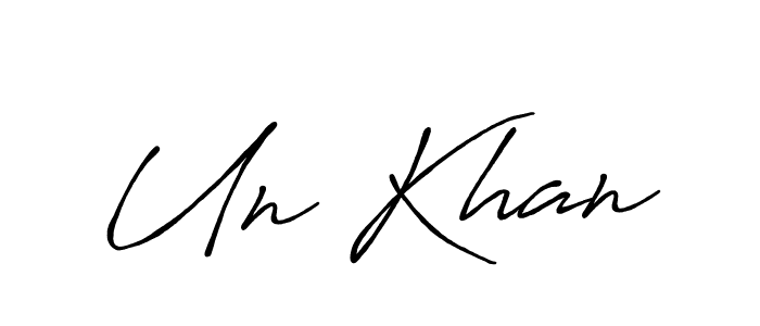 The best way (Antro_Vectra_Bolder) to make a short signature is to pick only two or three words in your name. The name Un Khan include a total of six letters. For converting this name. Un Khan signature style 7 images and pictures png