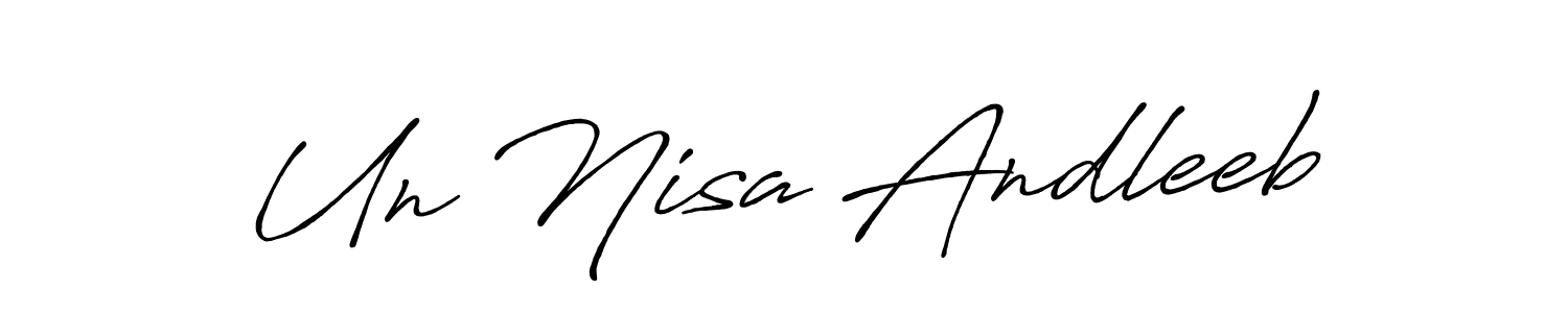 Also we have Un Nisa Andleeb name is the best signature style. Create professional handwritten signature collection using Antro_Vectra_Bolder autograph style. Un Nisa Andleeb signature style 7 images and pictures png