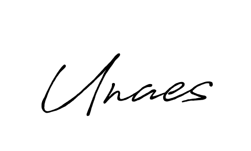 Make a beautiful signature design for name Unaes. With this signature (Antro_Vectra_Bolder) style, you can create a handwritten signature for free. Unaes signature style 7 images and pictures png