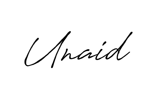 Design your own signature with our free online signature maker. With this signature software, you can create a handwritten (Antro_Vectra_Bolder) signature for name Unaid. Unaid signature style 7 images and pictures png